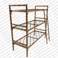 Кровать металлическая трехъярусная с лестницей ‘КТ-4’