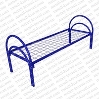Кровать металлическая одноярусная усиленная сетка сварная (двойная ножка) ‘КС-2У’