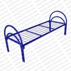 Кровать металлическая одноярусная усиленная сетка сварная (2 перемычки + двойная ножка) с круглыми спинками ‘КС-3У’