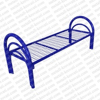 Кровать металлическая одноярусная усиленная сетка сварная (2 перемычки + двойная ножка) ‘КС-2У2’
