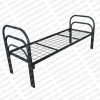 Кровать металлическая одноярусная усиленная сетка сварная (+2 перемычка + тройная ножка) ‘КС-10У’ для больницы